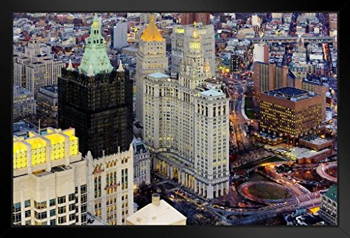 Financial District and Municipal Building Lower Manhattan New York Photo Black Wood Framed Art Poster 20x14 inch Financial District and Municipal Building Lower Manhattan New York Photo Black Wood Framed Art Poster 20x14 inch