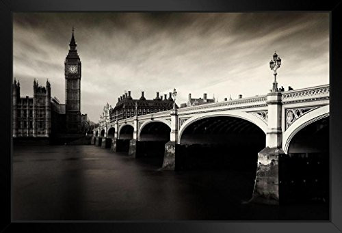Stark London Big Ben Westminster Bridge Parliament B W Photo Black Wood Framed Art Poster 20x14 inch Stark London Big Ben Westminster Bridge Parliament B W Photo Black Wood Framed Art Poster 20x14 inch