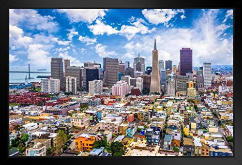 San Francisco California Downtown Buildings Skyline Photo Black Wood Framed Poster 20x14 inch San Francisco California Downtown Buildings Skyline Photo Black Wood Framed Poster 20x14 inch
