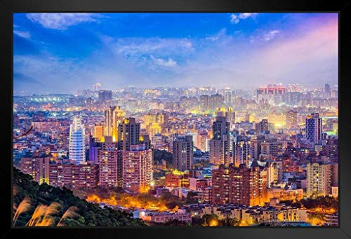 Taoyuan Taiwan City Building Skyline Sunrise Landscape Photo Black Wood Framed Art Poster 20x14 Taoyuan Taiwan City Building Skyline Sunrise Landscape Photo Black Wood Framed Art Poster 20x14
