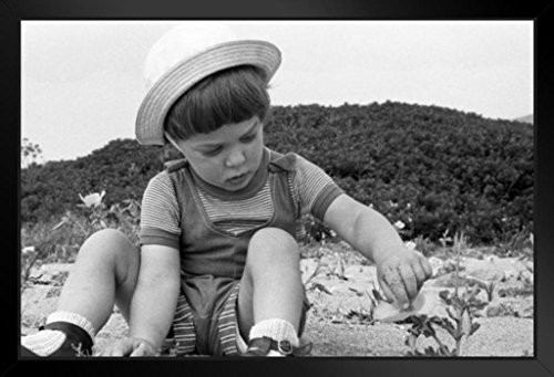 Playing on The Beach Black and White B W Archival Photo Black Wood Framed Art Poster 20x14 inch Playing on The Beach Black and White B W Archival Photo Black Wood Framed Art Poster 20x14 inch