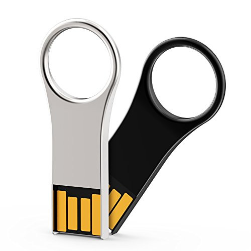 TOPESEL 2 Pack 32GB USB 2.0 Flash Drives Metal Memory Stick Waterproof Thumb Drive (2 Mixed Colors: Black, Silver)