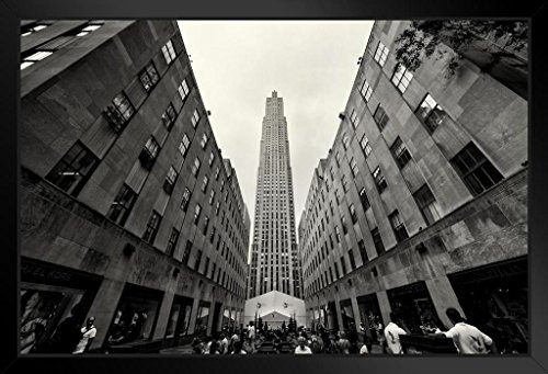 Skyscrapers of Manhattan Rockefeller Center New York City B W Photo Art Print Black Wood Framed Poster 20x14 inch Skyscrapers of Manhattan Rockefeller Center New York City B W Photo Art Print Black Wood Framed Poster 20x14 inch