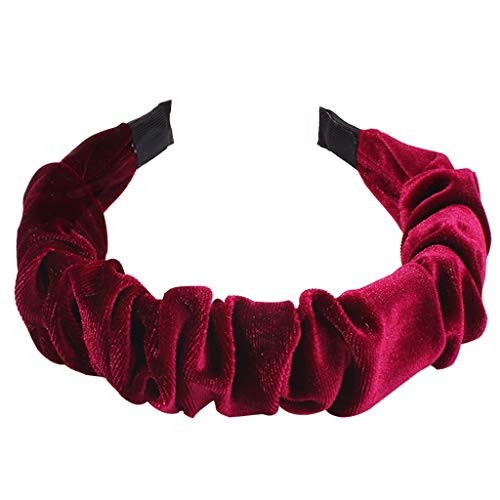 MHDGG Headbands for Women Velvet Wide Headbands Knot Turban Headband Vintage Hairband Elastic Hair Hoops Hair Accessories for Women and GirlsRed