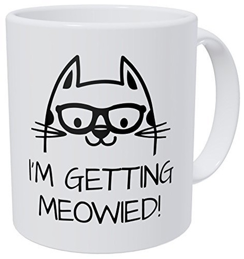 Wampumtuk Cat I'm Getting Married Meowied 11 Ounces Funny Coffee Mug