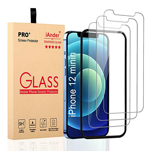 iAnder 3-PACK Screen Protector Compatible with iPhone 12 mini Easy Installation Alignment Tempered Glass Screen Protector Compatible with iPhone 12 mini 5_4 Inches Only