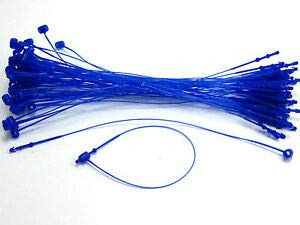 100 Pieces Many Colors and Sizes Snap Lock Pin Security Loop Plastic Tag Fastener 5-Blue