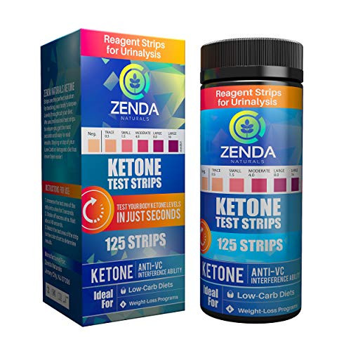 Ketone Strips - Perfect Ketogenic Supplement to Measure Ketones in Urine  and  Monitor Ketosis for Keto Diet 125 Urinalysis Test Strips