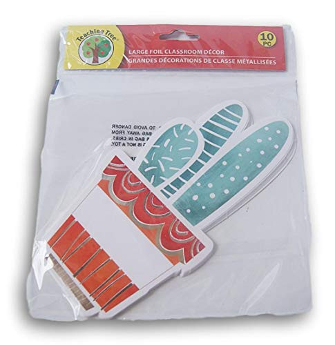 Cactus Classroom Decor Foil Paper Cut-Outs - 10 Count