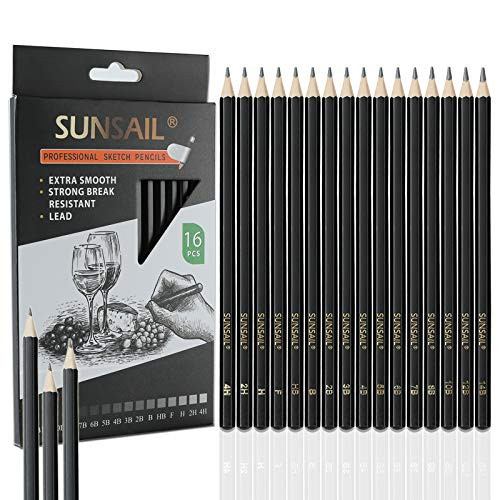 Professional Drawing Sketching Pencil Set of 16 14B-4HArt Drawing Graphite Pencils Ideal for Drawing Art Sketching Shading Artist Pencils for Beginners  and  Pro Artists