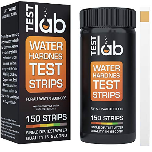 Total Water Hardness Test Strips Kit - 150 Strip Pack for Accurate Water Quality Testing to Determine Soft or Hard Water Water Softener - Dishwasher Pool Drinking Water Aquarium Spa