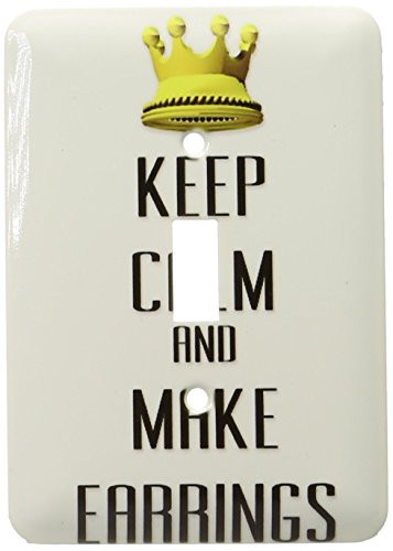 3dRose LLC lsp-120873-1 Gold Crown Keep Calm and Make Earrings Single Toggle Switch