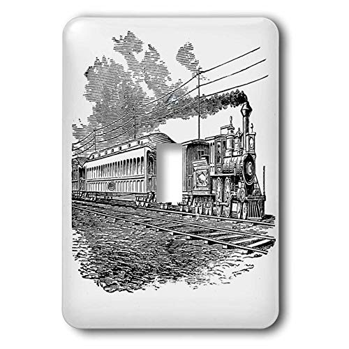 3dRose lsp-47894-1 Antique Steam Train Sketch Toggle switch