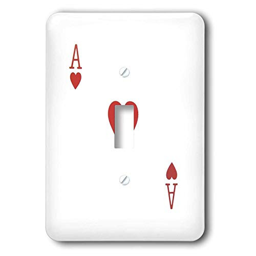 3dRose lsp-76551-1 Ace of Hearts playing card Single Toggle Switch Red