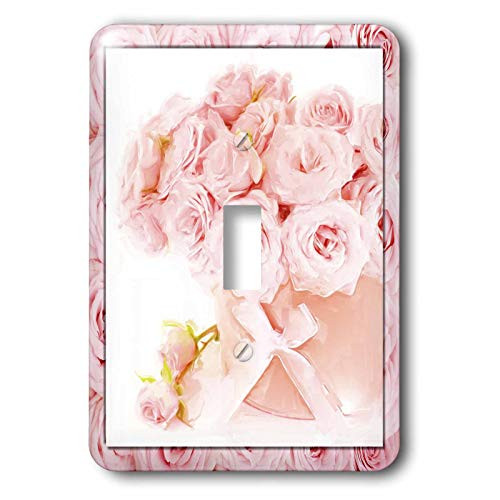 3dRose lsp-41373-1 Pink Roses in a Pot Single Toggle Switch