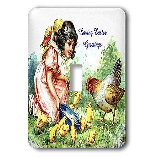 3dRose lsp-42962-1 Feeding Baby Chicks and Rooster Toggle switch