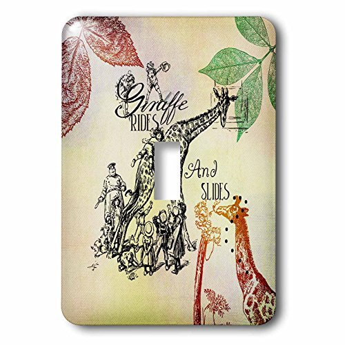 3dRose lsp-79339-1 Vintage Giraffes Fun Art Single Toggle Switch