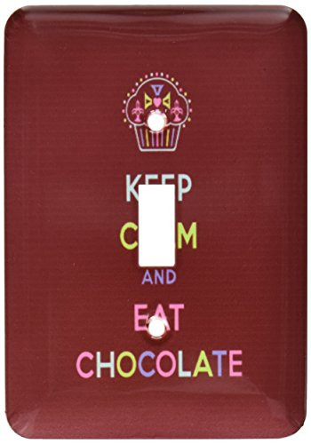 3dRose LLC lsp-123116-1 Keep Calm and Eat Chocolate_ Desserts_ Candy_ Sweets_ Single Toggle Switch