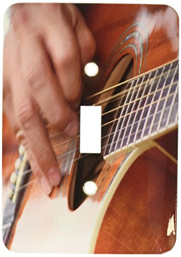 3dRose LLC lsp-156265-1 Male Hand Holding Pick on Acoustic Guitar Single Toggle Switch