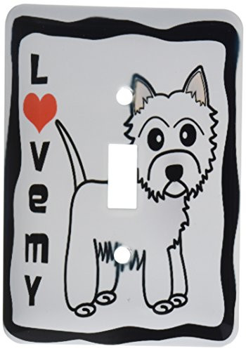 3dRose lsp-58610-1 I Love My West Highland Terrier-Westie Dog Single Toggle Switch Not applicble