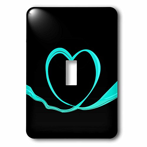 3dRose lsp-78659-1 A Pretty Turquoise Swath of Fabric Shaped Into A Heart Single Toggle Switch