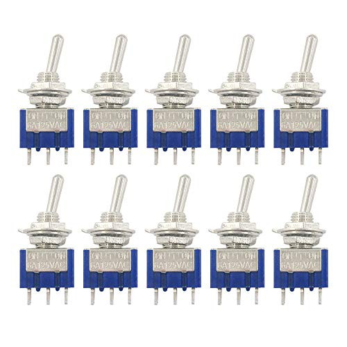 MCIGICM 6A125V AC OnOn 2 Position Terminal SPDT Latching Mini Toggle Switch 10Pcs