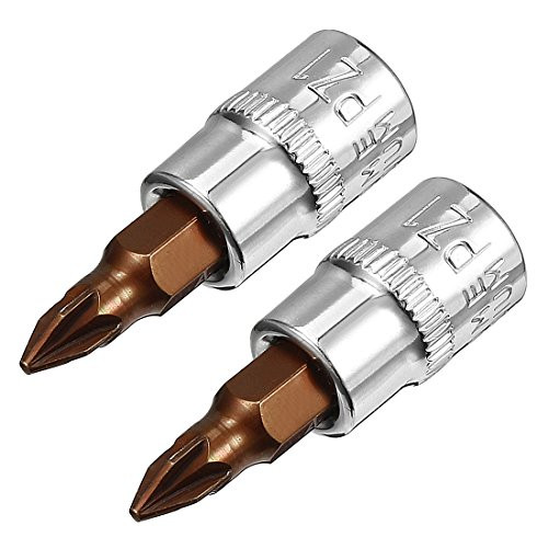 uxcell 14-inch Drive x 1 Pozidriv Bit Socket S2 Steel Bits CR-V Sockets 1_5-inch Length For Hand Use Only 2pcs