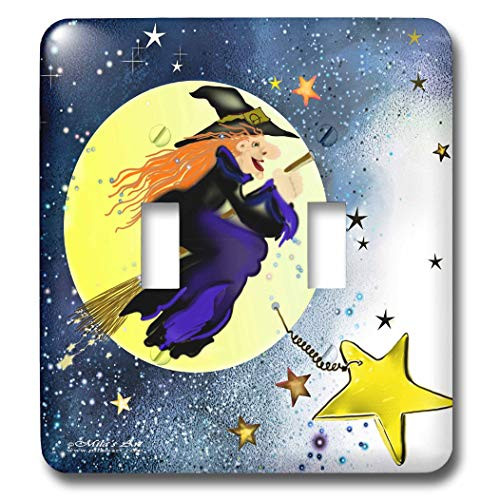 3dRose lsp-4418-2 Halloween Witch Double Toggle Switch