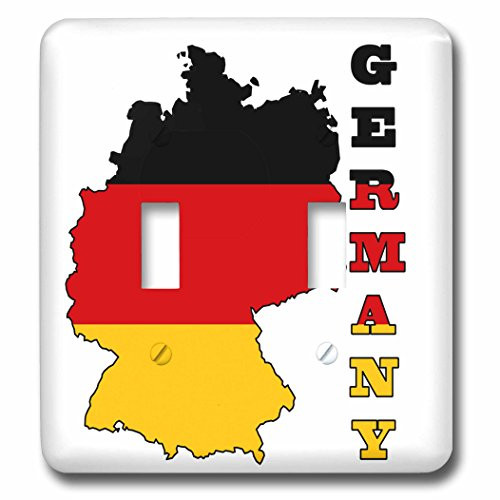 3dRose lsp-63157-2 The flag of Germany in the outline map of the country and name Germany Double Toggle Switch