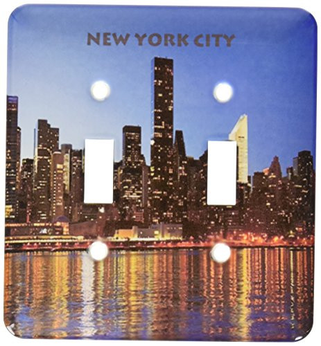 3dRose lsp-50228-2 Nyc Night Skyline Toggle Switch