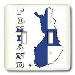 3dRose lsp-58800-2 The Flag Outline Map of The Country and Name Finland Double Toggle Switch