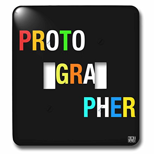 3dRose lsp-66416-2 Multicolor Photographer Design Broken Up Vertically Double Toggle Switch