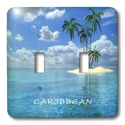 3dRose LLC lsp-109524-2 Turtle Beach In The Caribbean Double Toggle Switch