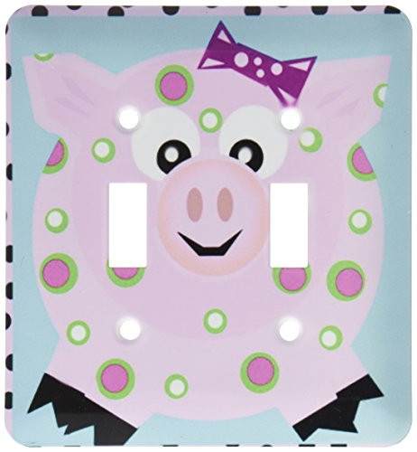 3dRose lsp-194478-2 Speckled pig design Double Toggle Switch