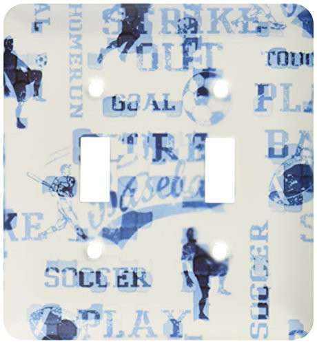 3dRose LLC lsp-59778-2 Painted All About Sports Double Toggle Switch