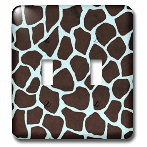 3dRose lsp-60631-2 Faux Brown N Turquoise Giraffe Double Toggle Switch