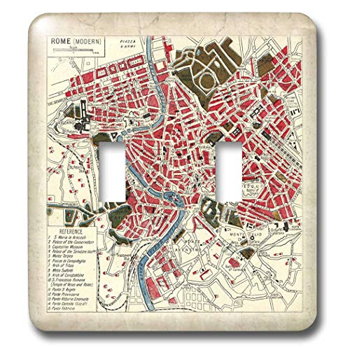 3dRose lsp-43680-2Map Of Rome Toggle Switch