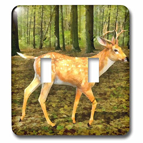 3dRose lsp-52442-2 Deer In The Forest Walking Toggle Switch