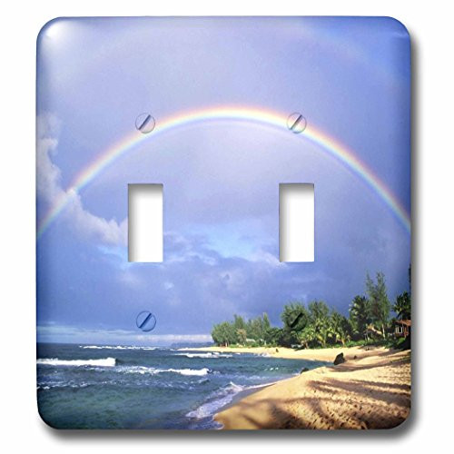 3dRose lsp-54136-2 Double Rainbow In Kauai Hawaii Toggle switch