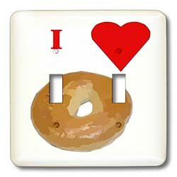 3dRose lsp-60655-2 Love Bagels Double Toggle Switch