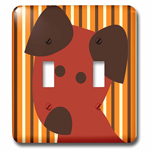 3dRose lsp-79155-2 Cute Red Dog Double Toggle Switch