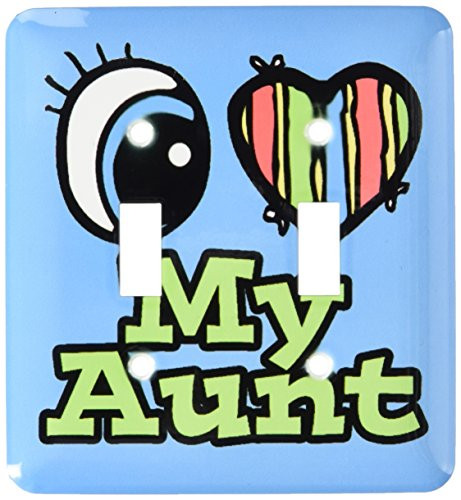 3dRose lsp-106306-2 Bright Eye Heart I Love My Aunt Double Toggle Switch