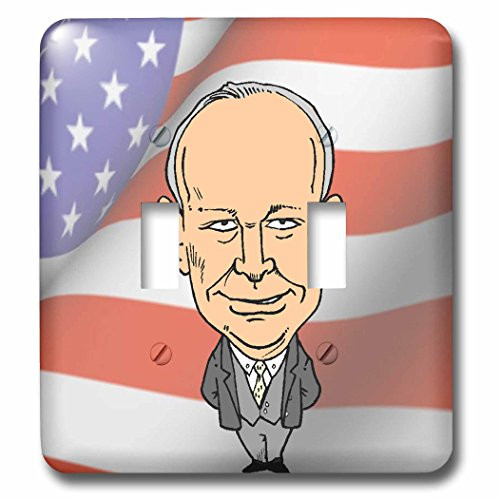 3dRose lsp-61142-2 President Dwight Eisenhower with American Flag Double Toggle Switch 3dRose lsp-61142-2 President Dwight Eisenhower with American Flag Double Toggle Switch