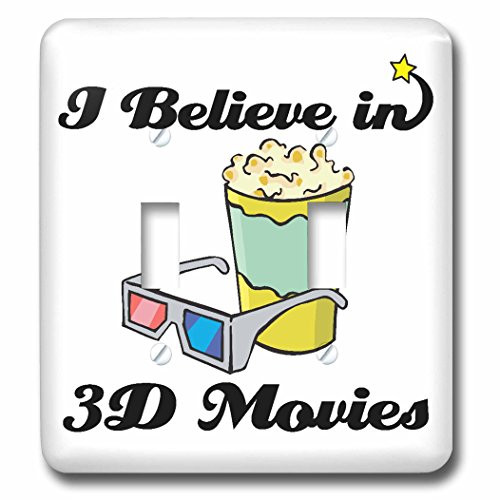 3dRose lsp-104702-2I Believe In 3d Movies Double Toggle Switch Multicolor