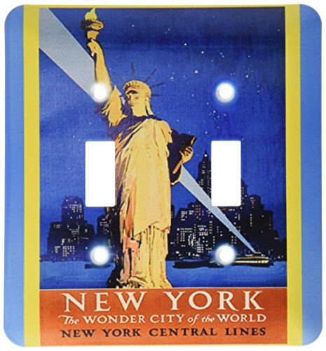 3dRose lsp-163649-2 Image of Statue of Liberty and NYC Skyline Double Toggle Switch