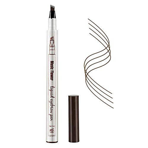 Eyebrow PencilMicro Ink Brow Pen 4 Points Eyebrown Pen Eyebrow Tattoo Pen Microblading Eyebrow Pen Tat BrowWaterproof  and  Smudge-Proof With Four Micro-Fork Tips Applicator for Natural Eye Makeup