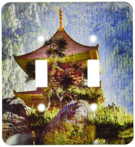 3dRose LLC lsp-41460-2 Zen Buddhist Temple Double Toggle Switch