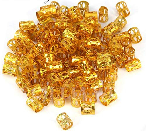 VNDEFUL 100PCS Aluminum Dreadlocks beads Dread Locks Adjustable Metal Cuffs Hair Decoration Braiding Hair Jewelry - Gold VNDEFUL 100PCS Aluminum Dreadlocks beads Dread Locks Adjustable Metal Cuffs Hair Decoration Braiding Hair Jewelry - Gold