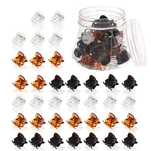 Small Hair Clips for Women - 36 PCS Mini Hair Clip for Girls Plastic Hair Claws Pins Clamps with Box Hair Claw Clips for Women BrownClearBlack Small Hair Clips for Women - 36 PCS Mini Hair Clip for Girls Plastic Hair Claws Pins Clamps with Box Hair Claw Clips for Women BrownClearBlack