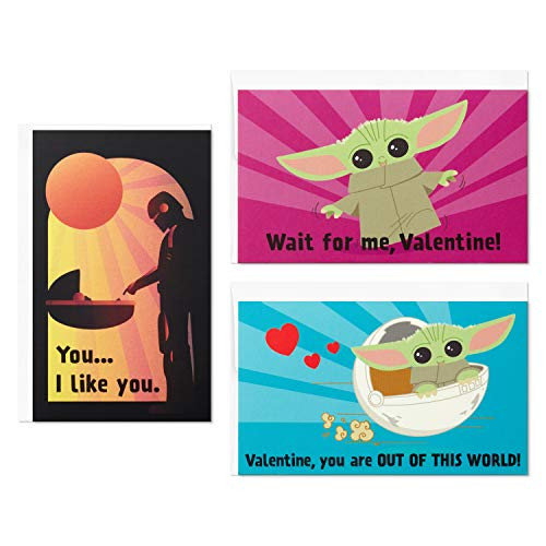 Hallmark Kids Baby Yoda Mini Valentines Day Cards Assortment 12 Cards with Envelopes